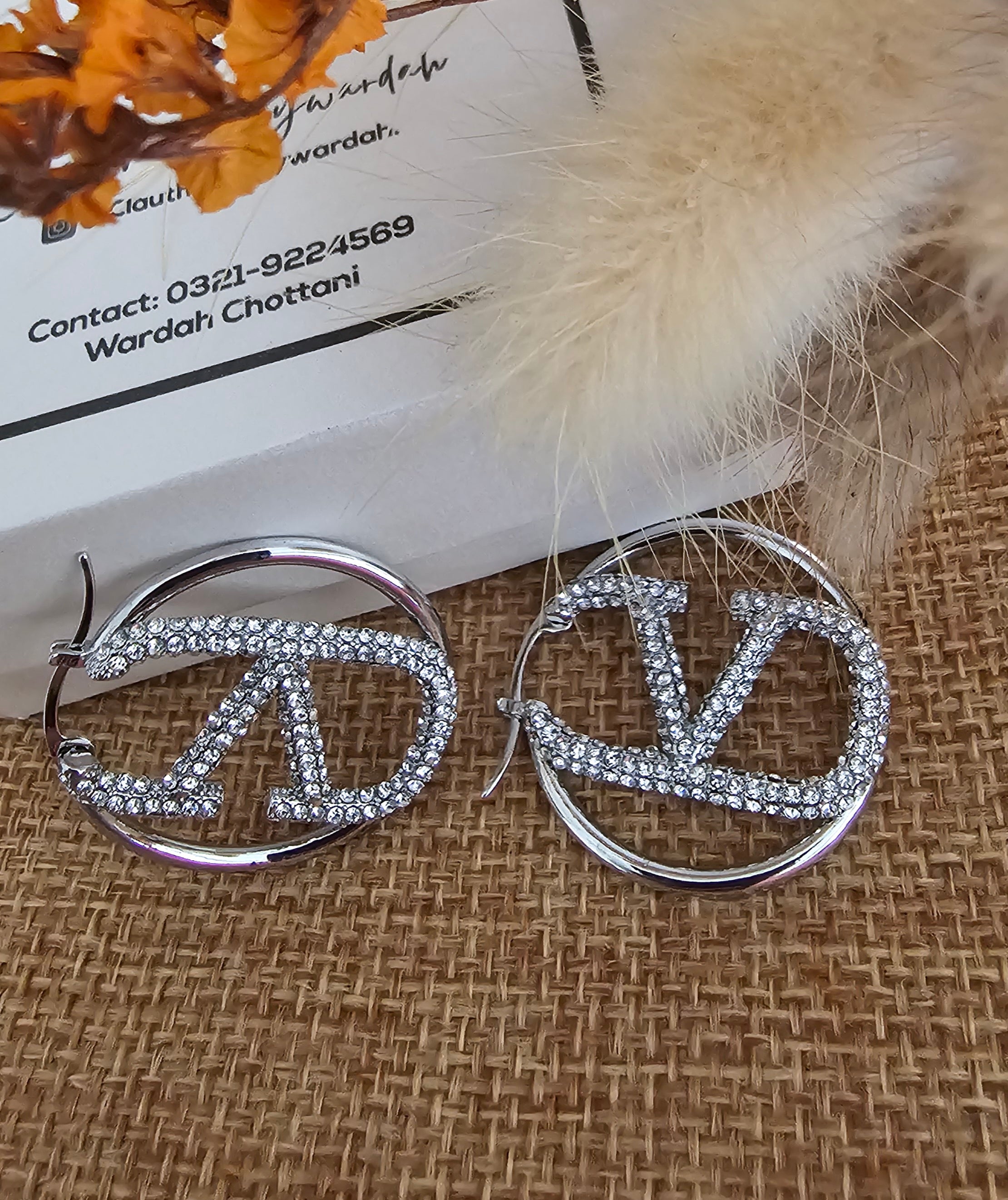 Silver hoops with Valentino logo