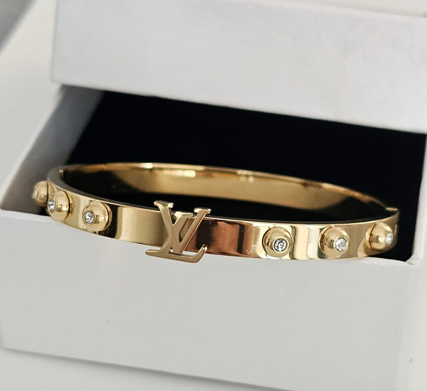 Lv thick prominent stones bangle