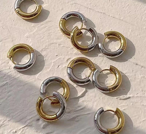 Round hoops silver/gold