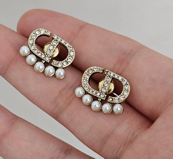 Dior studs with pearls - Clauthentic By Wardah
