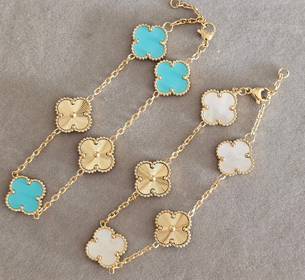 Vancleef teal blue/ gold bracelet - Clauthentic By Wardah