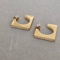 3D square zircon earings