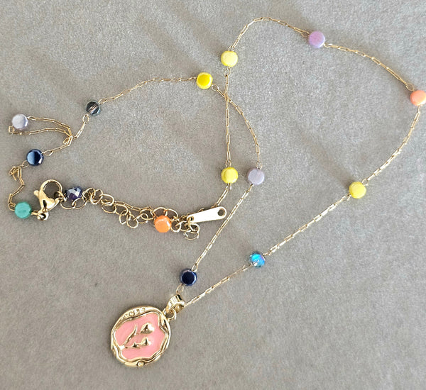 Multicolor bead necklace
