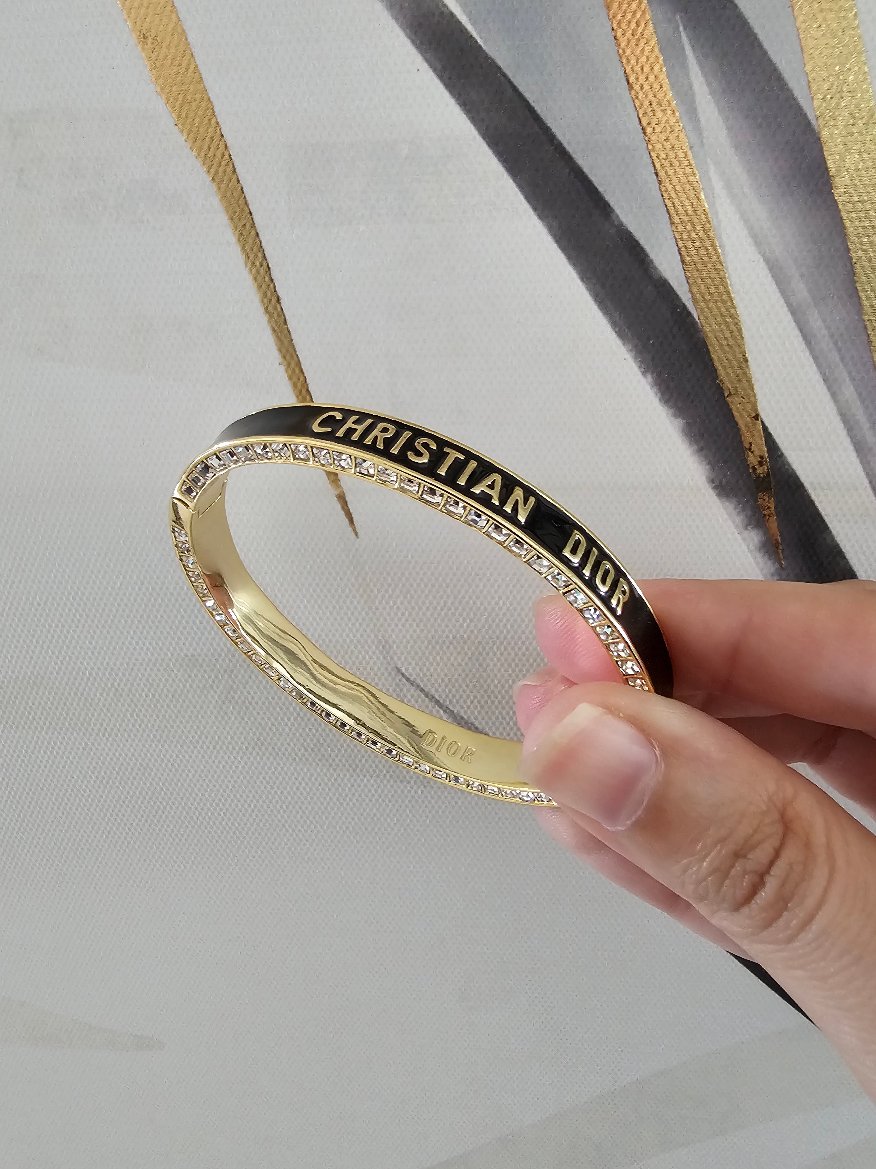 Christian dior black bangle