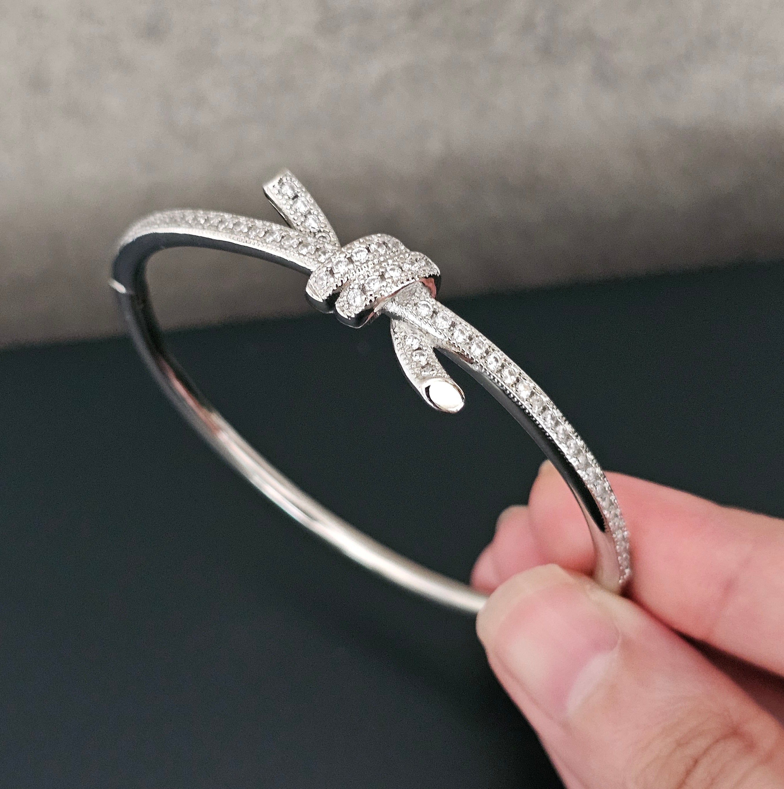 Tiffany silver knot bangle