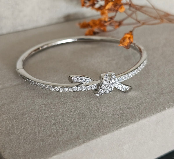 Tiffany silver knot bangle