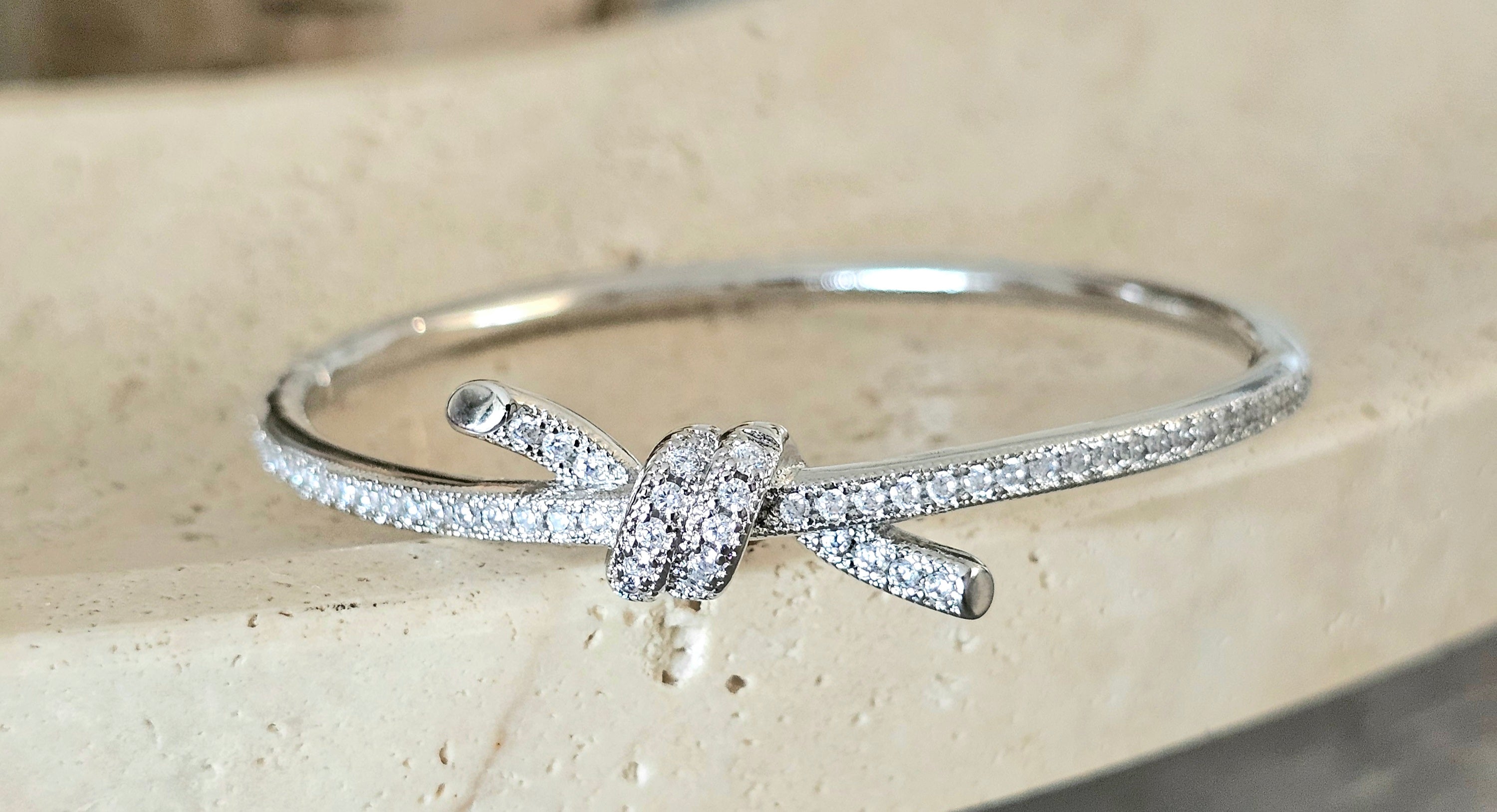 Tiffany silver knot bangle