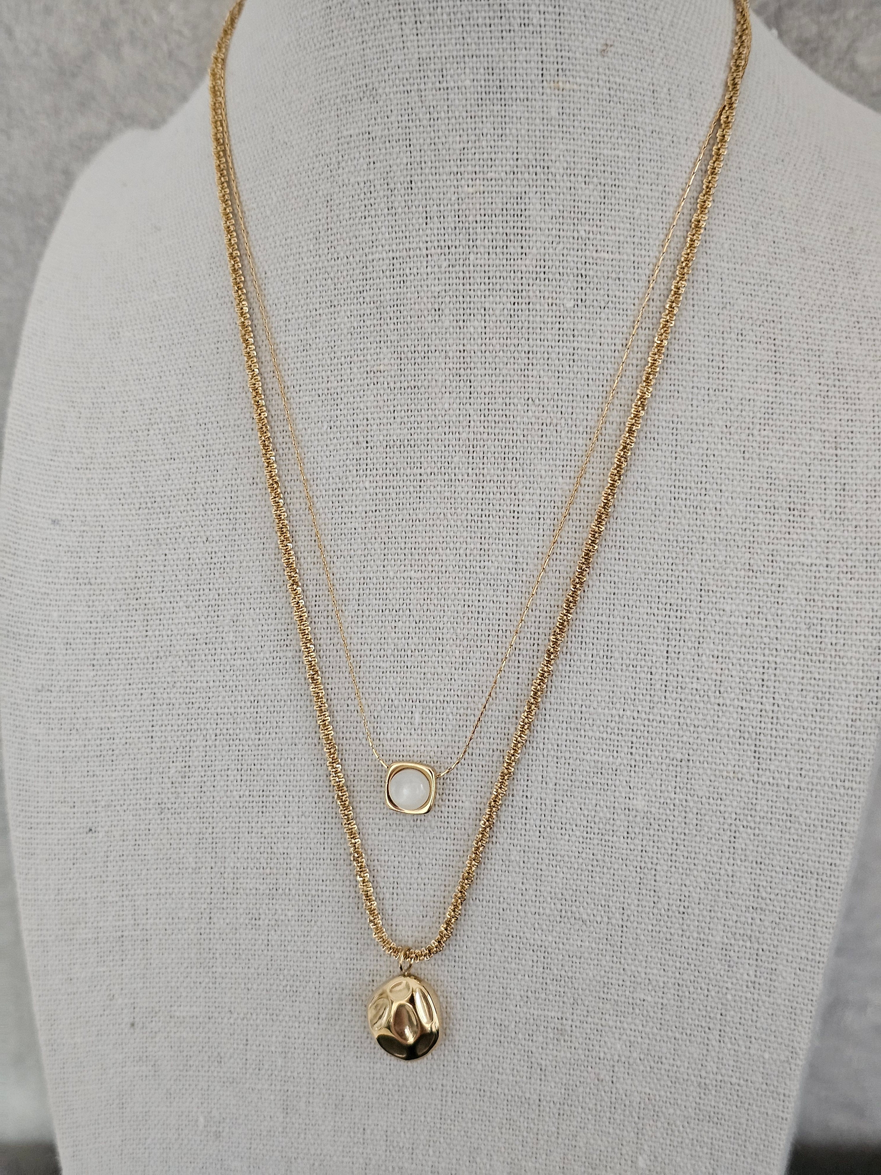 Hammered ball necklace