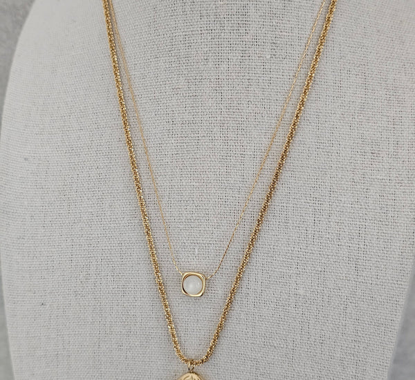 Hammered ball necklace