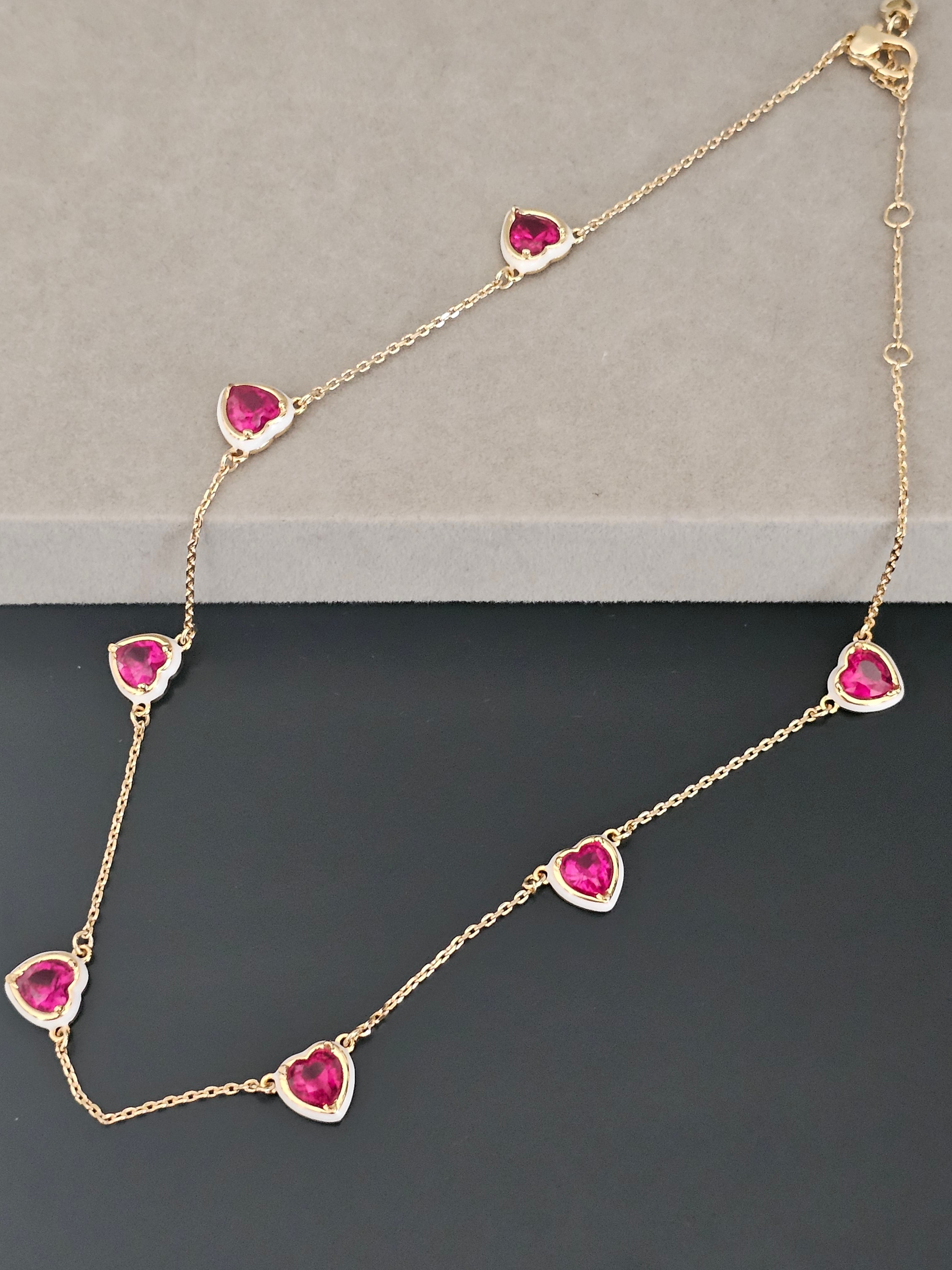 Pink heart necklace