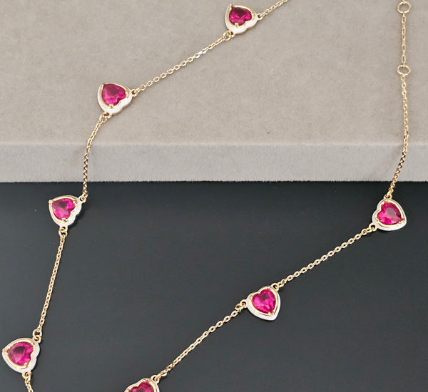 Pink heart necklace