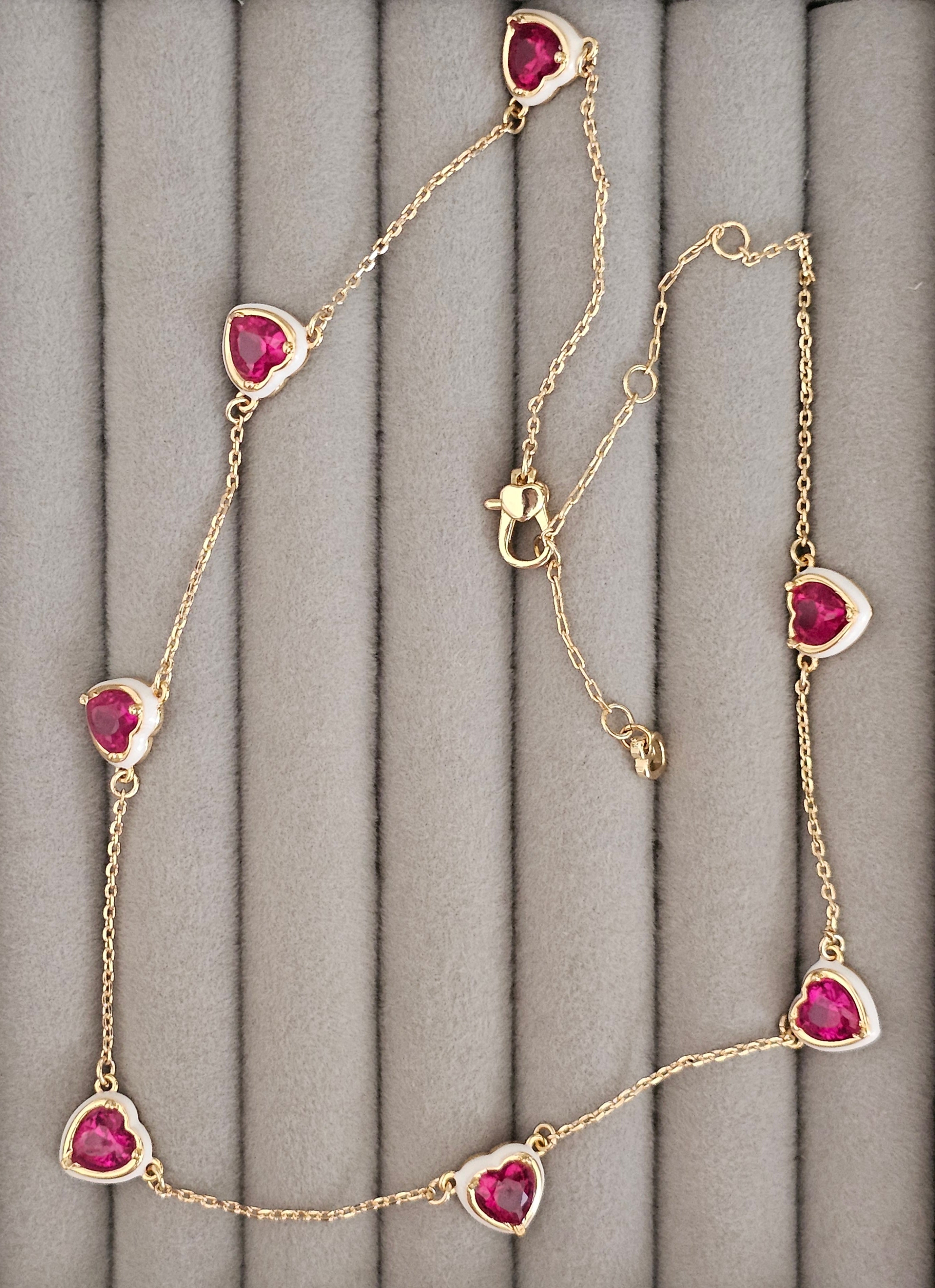 Pink heart necklace