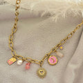 Candy pink moon necklace