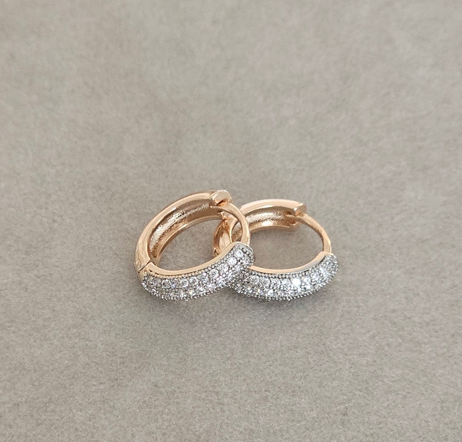 Small round zircon hoops