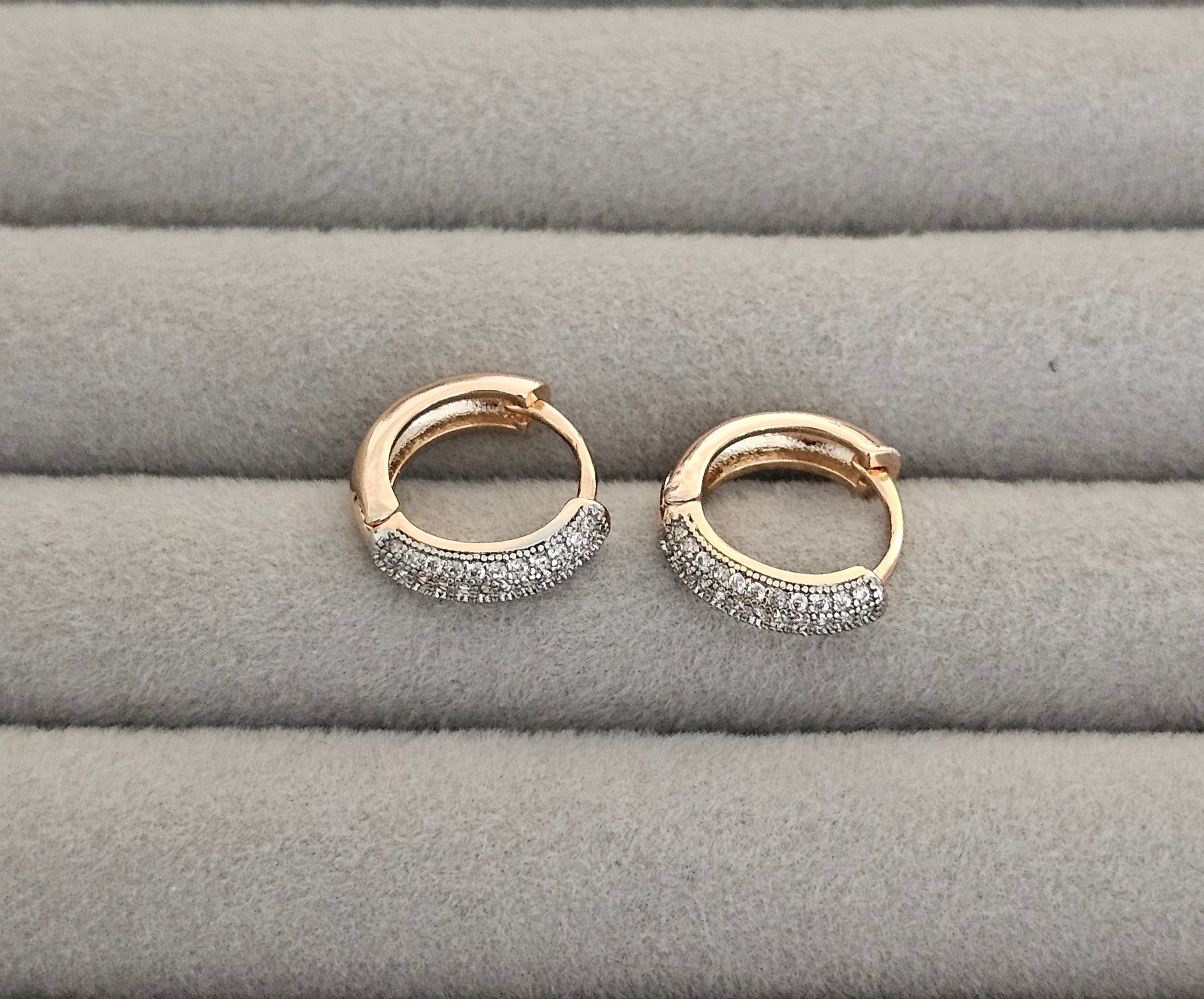 Small round zircon hoops