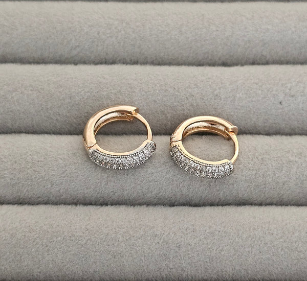 Small round zircon hoops