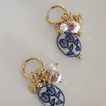Blue marble earring