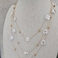 2lined thin pearl necklace