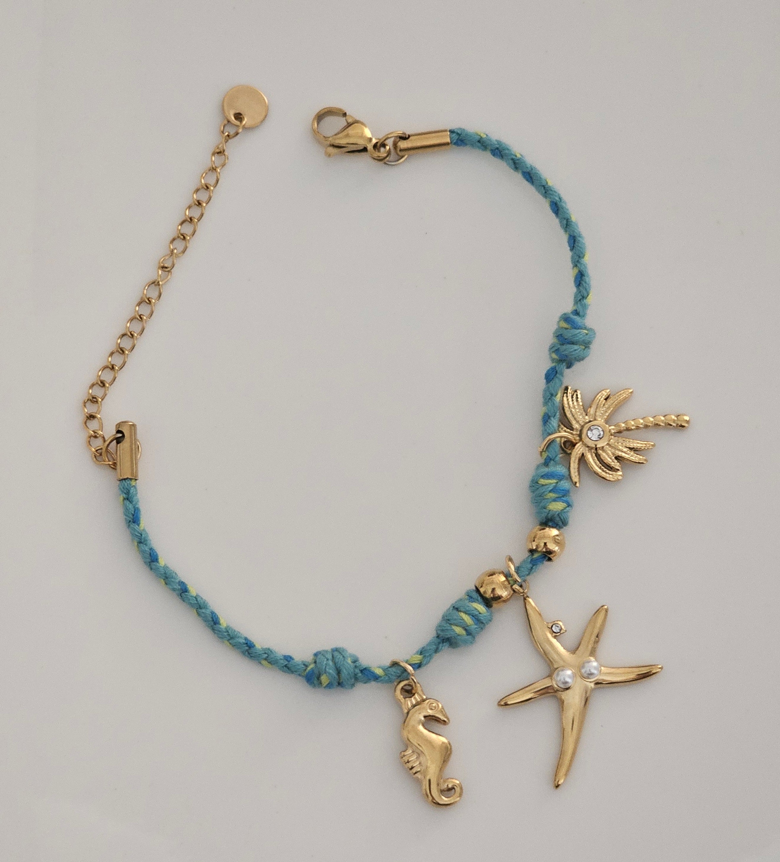 Blue thread sea lion bracelet