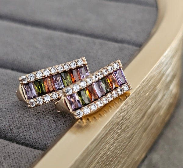 Multicolor half hoops ( cubix zircon)