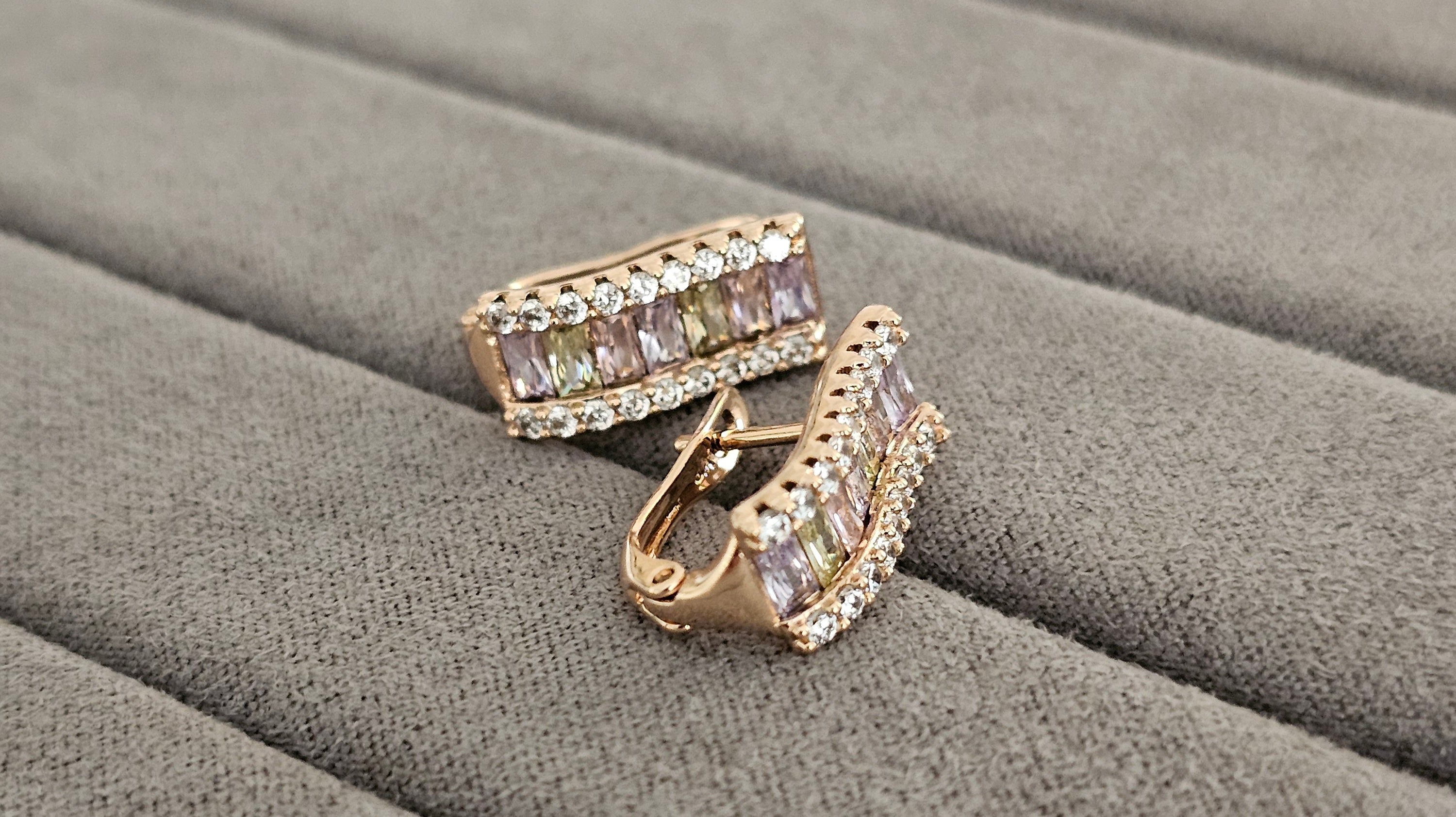 Multicolor half hoops ( cubix zircon)