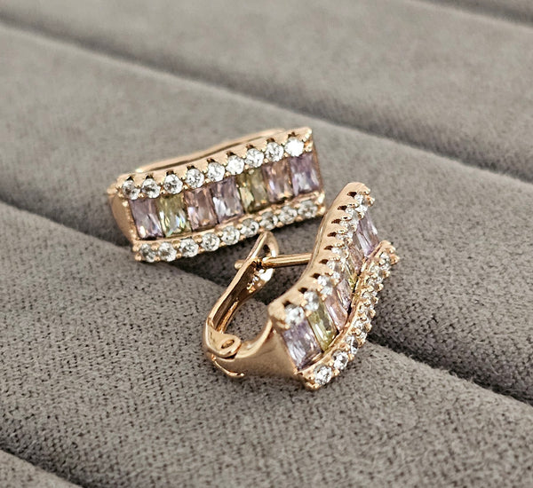 Multicolor half hoops ( cubix zircon)