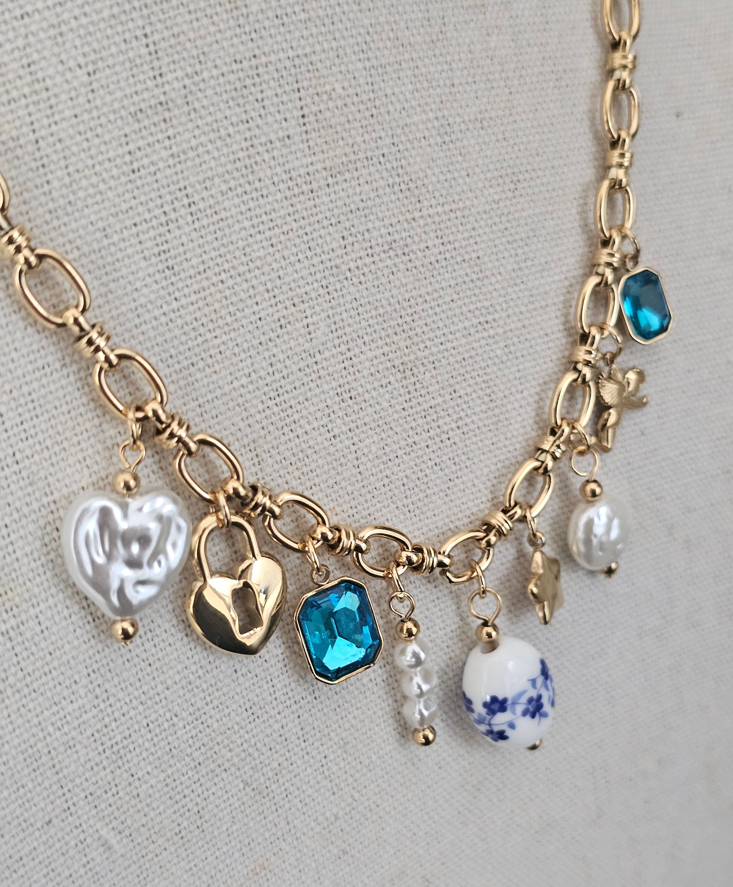 Teal blue Stone Necklace