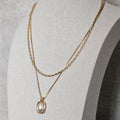Gold bead/pearl necklace
