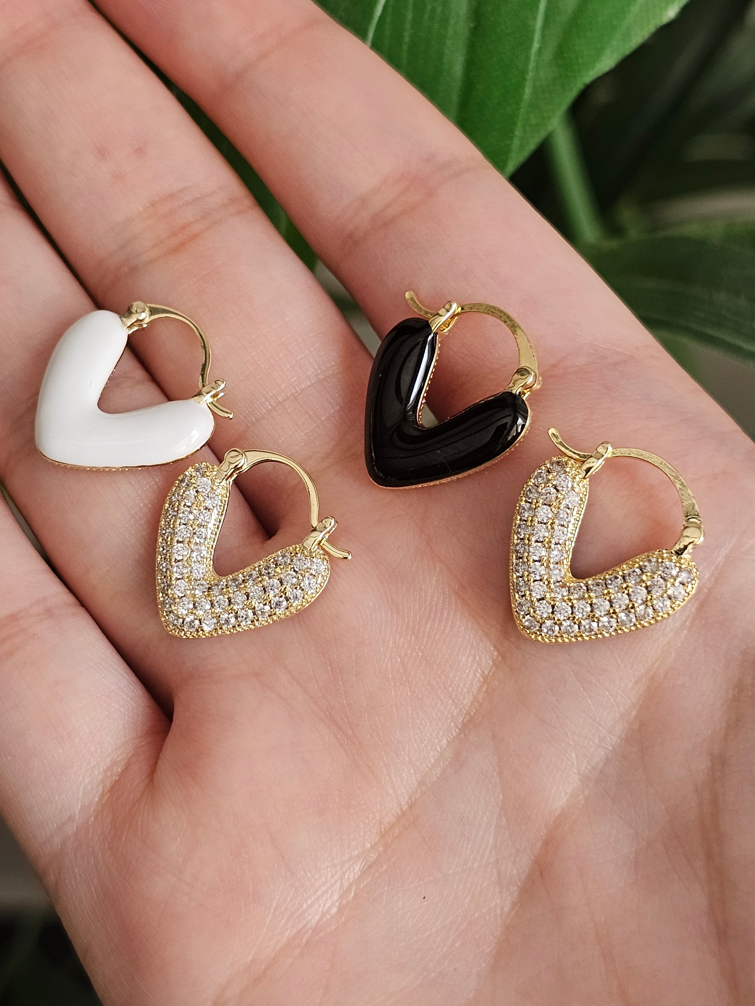 Small V zircon hoops