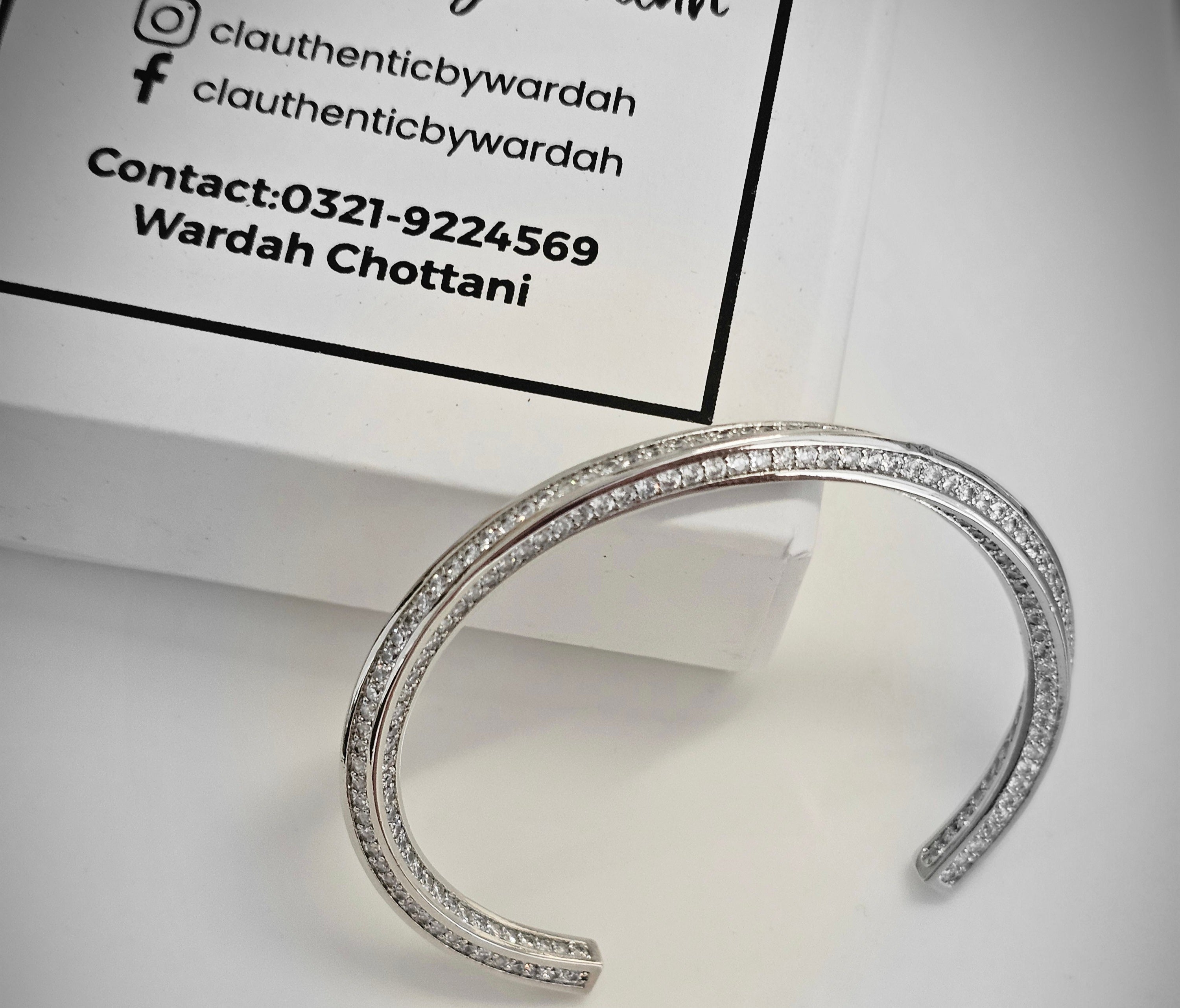 Celine full zircon kara bangle