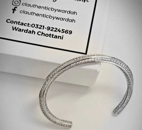 Celine full zircon kara bangle