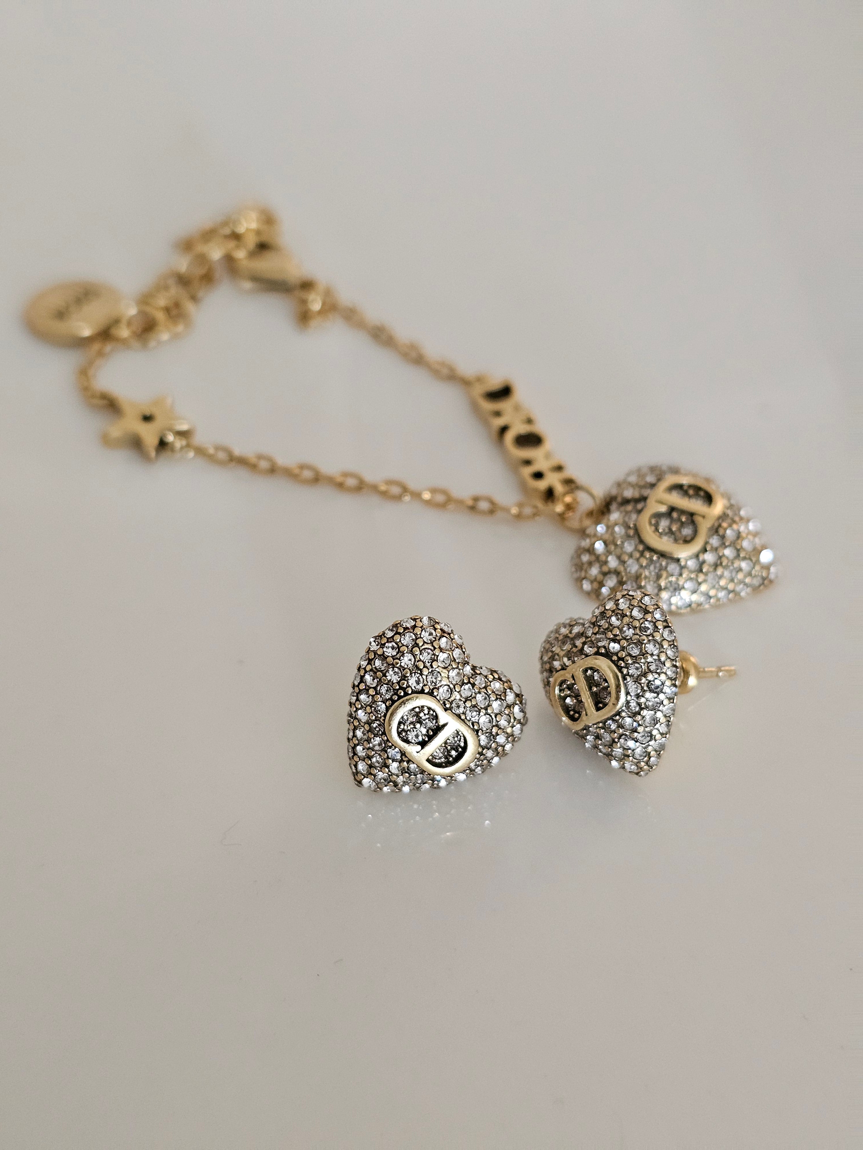 Dior heart zircon tops