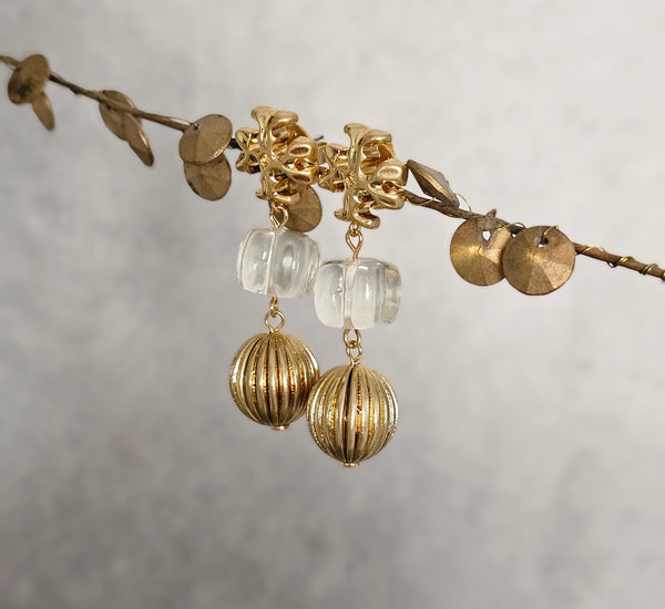 Tory gold/ neutral ball earings