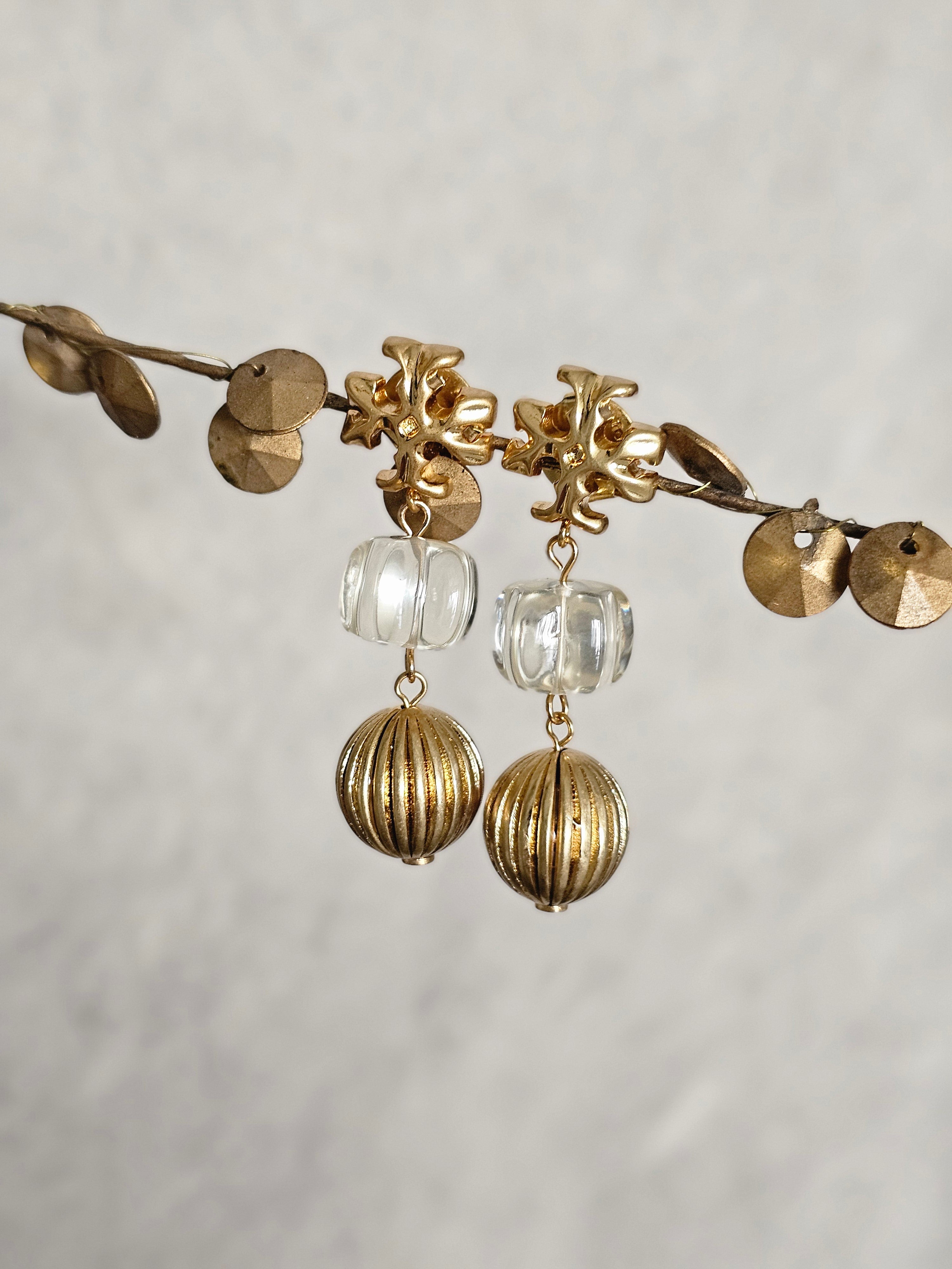 Tory gold/ neutral ball earings