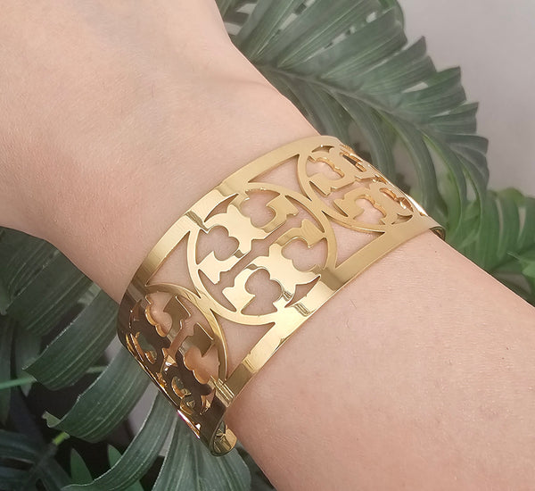 Tory thick logo cuff bangle