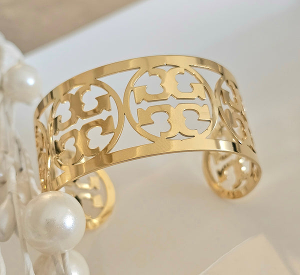 Tory thick logo cuff bangle