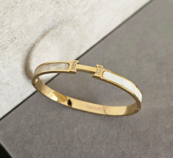 Hermes inspired m/ pearl bangle