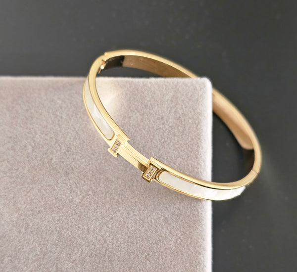 Hermes inspired m/ pearl bangle