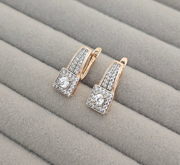 Diamond style zircon half hoops