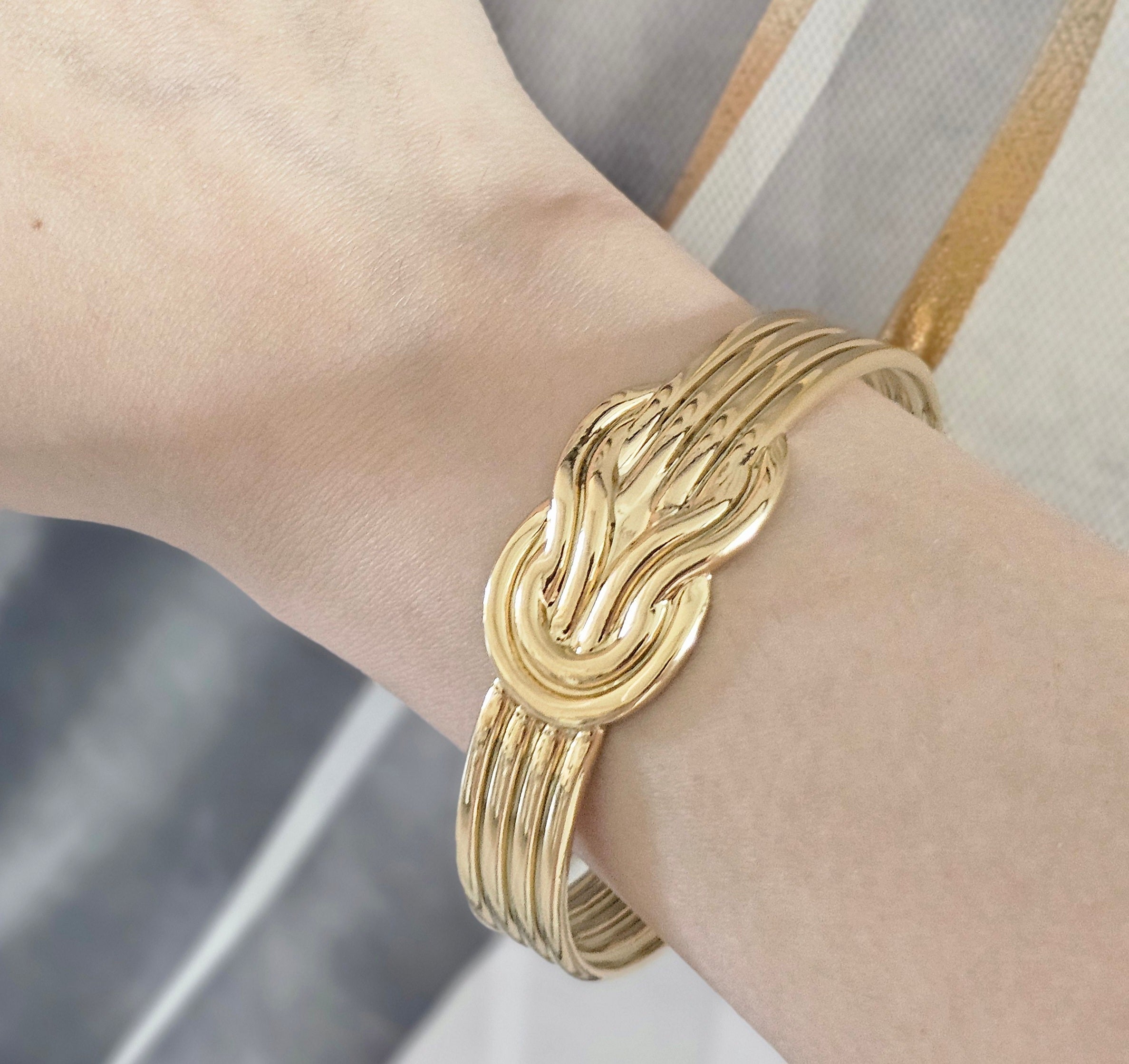 Thick Braided cuff bangle