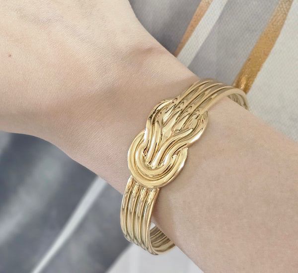 Thick Braided cuff bangle