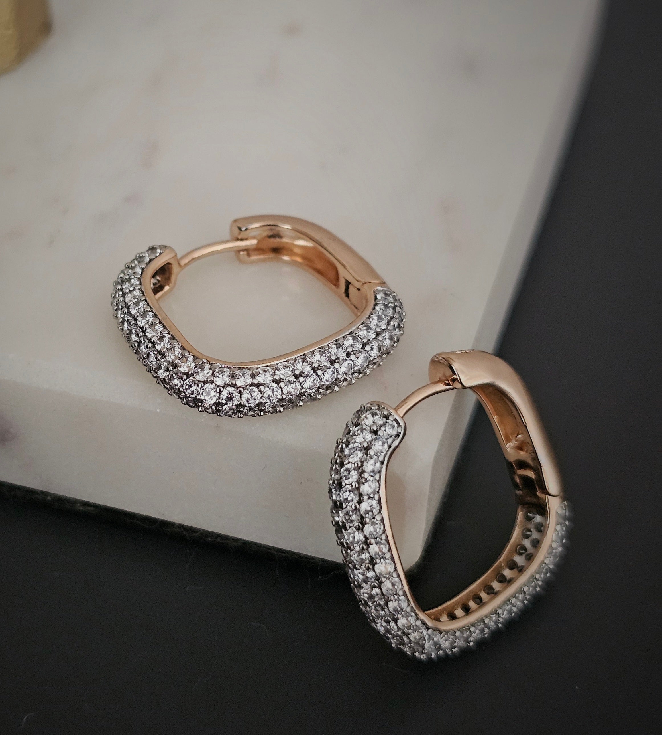 Square zircon hoops