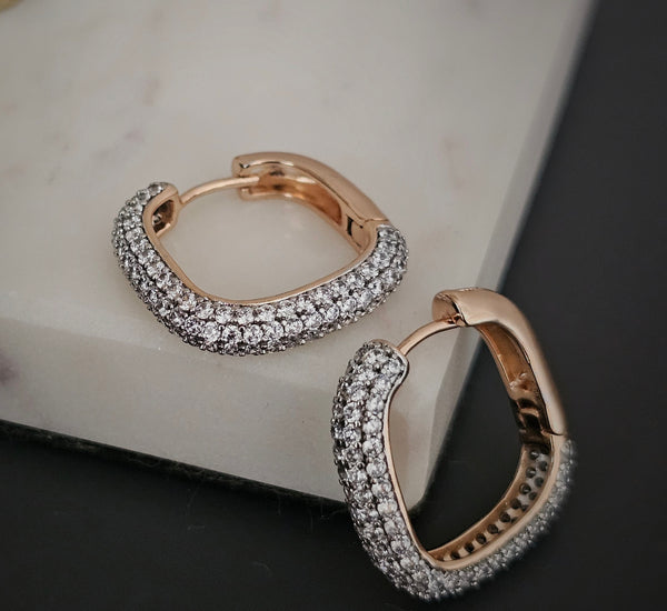 Square zircon hoops