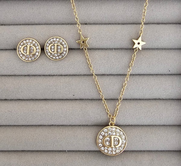 Dior circle zircon necklace