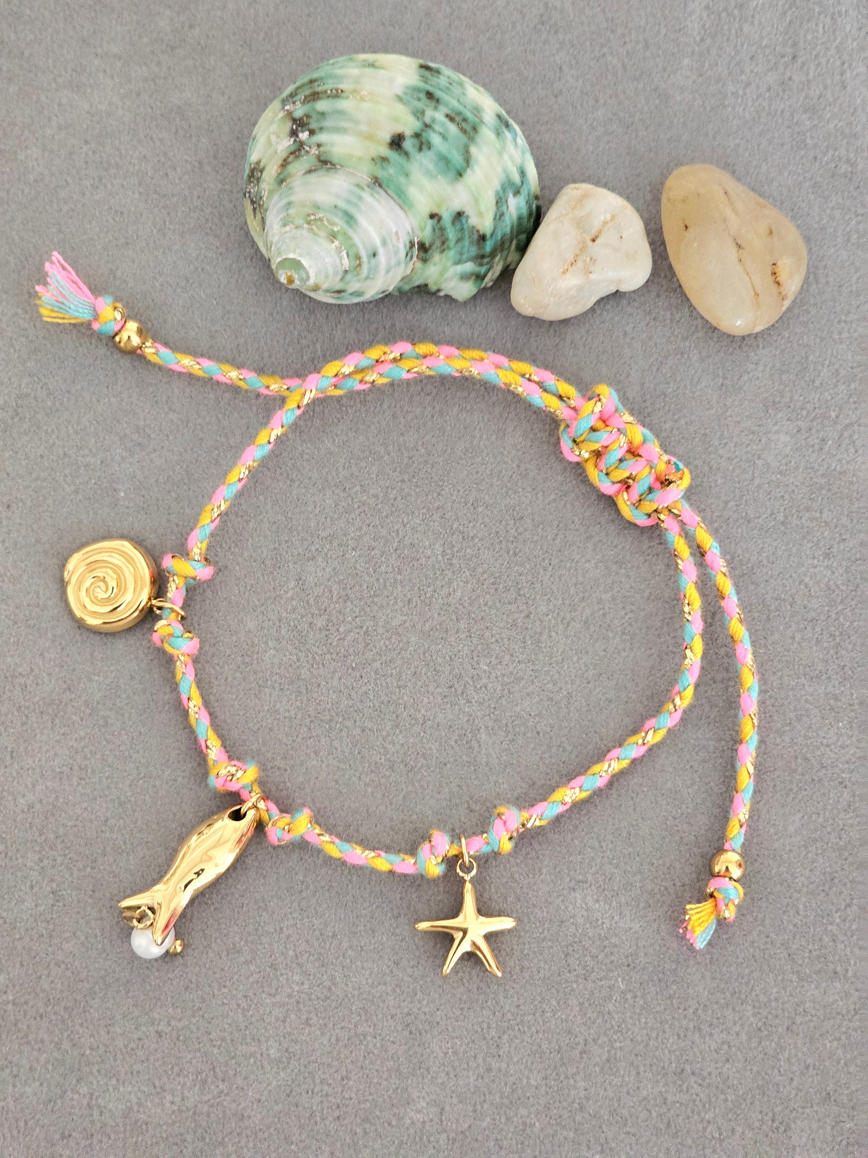 Candy pink multi thread bracelet