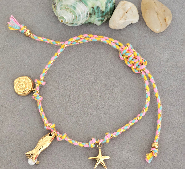 Candy pink multi thread bracelet