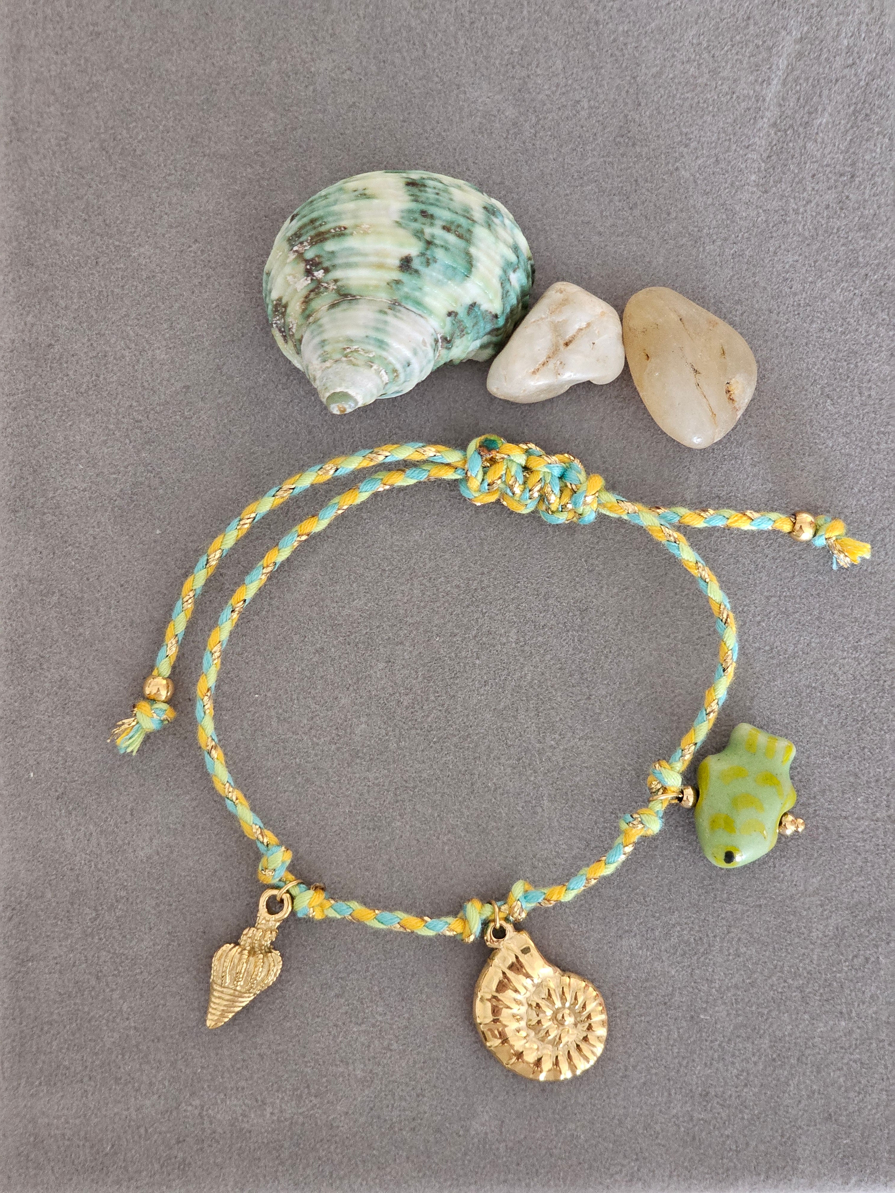 Green multi thread bracelet