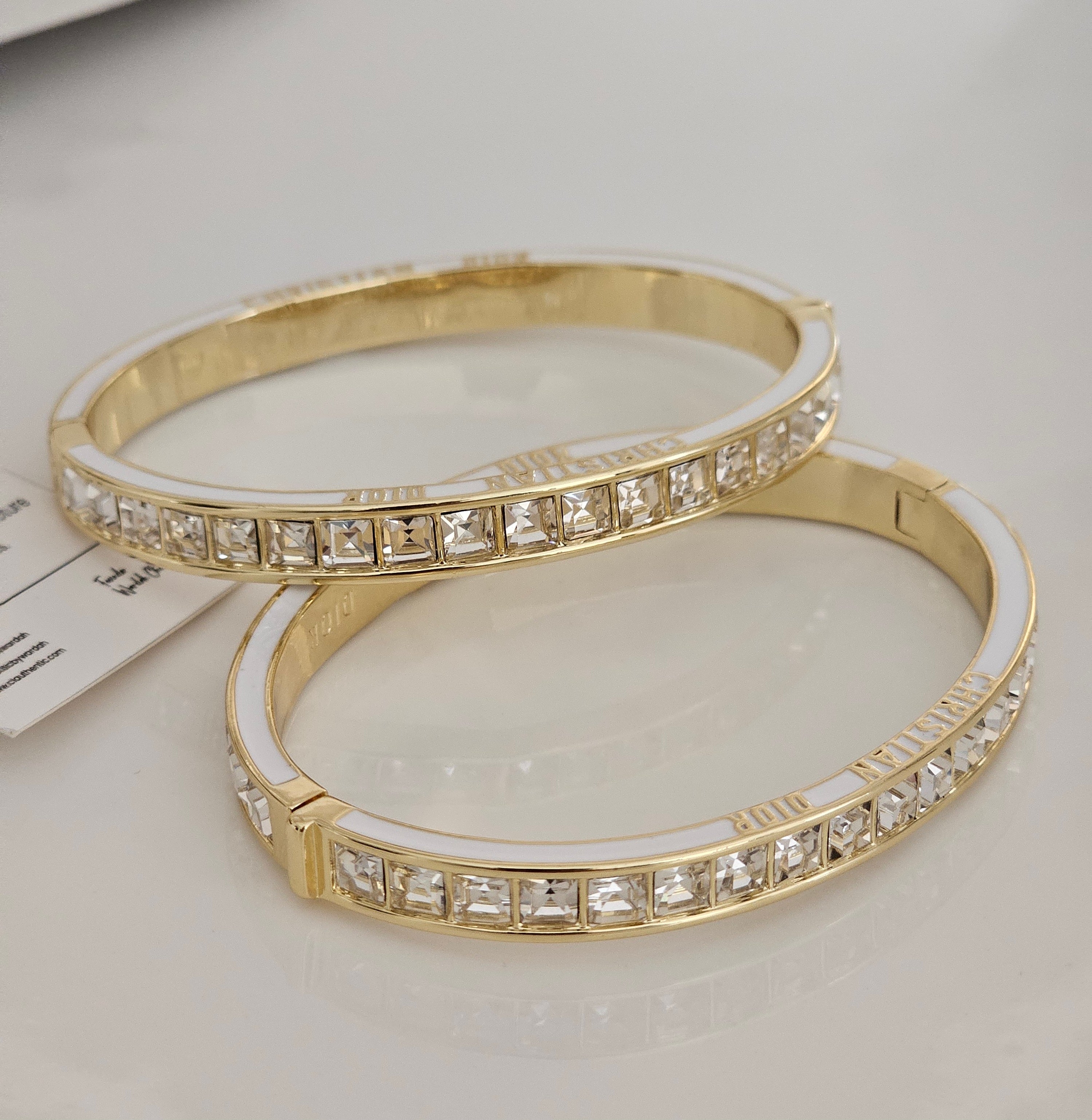 Christian dior white cubix bangle