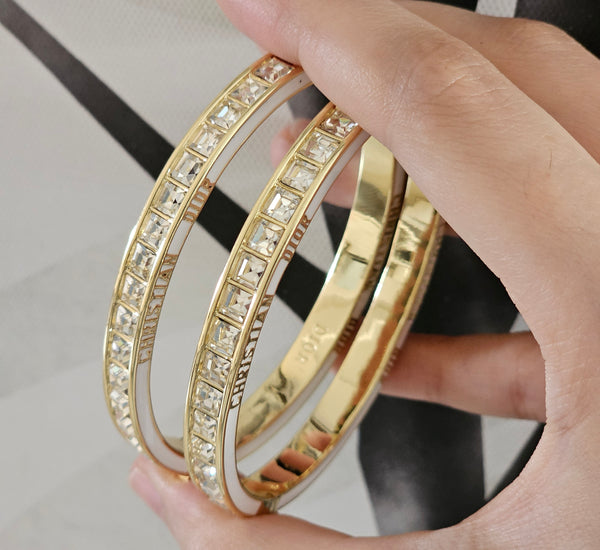 Christian dior white cubix bangle