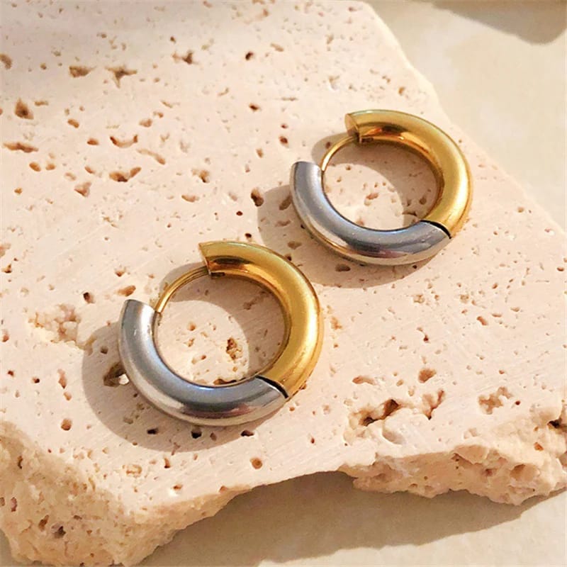 Round hoops silver/gold